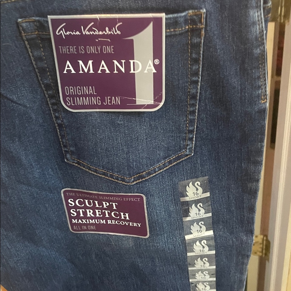 Gloria Vanderbilt Amanda Sculpt Stretch Jeans - Dark Blue